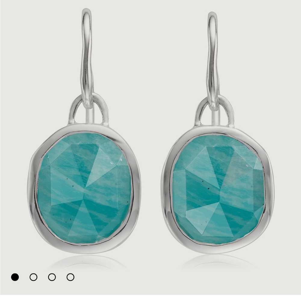 Monica Vinader Amazonite siren wire earrings - Picture 2 of 6
